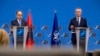 Zajednička konferencija za medija albasnkog predsednika Bajrama Begaja i generalnog sekretara NATO-a Jensa Stoltenberga (Foto: NATO) 