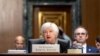 U.S. Treasury Secretary Janet Yellen testifies before the Senate Finance Committee about the President's proposed budget request for fiscal year 2024, March 16, 2023, on Capitol Hill in Washington. 