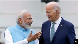 ভারতের প্রধানমন্ত্রী নরেন্দ্র মোদী এবং যুক্তরাষ্ট্রের প্রেসিডেন্ট জো বাইডেন। ফাইল ফটো। 