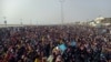 Supporters of the Balochistan Yakjehti Committee listen to the speech of their leader during what they call the Baloch National Gathering in Gwadar, Pakistan, July 28, 2024.