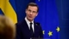 Premijer Švedske Ulf Kristerson, na pres konferenciji, 26. februara 2024. nakon što je Parlament Mađarske ratifikovao članstvo Švedske u NATO-u.
(Foto: Reuters/TT News Agency/Magnus Lejhall)
