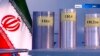 FILE - Three versions of domestically built centrifuges are shown in a live TV program from Natanz, an Iranian uranium enrichment plant, in Iran, in this June 6, 2018, frame grab from the Islamic Republic Iran Broadcasting state-run TV. 