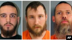 Pol Belar, Džozef Morison i Pit Musiko, osuđeni za stvaranje savezništva sa vođom zavere za otmicu guvernerke Mičigena. (Foto: Arhiva AP /Alvin S. Glenn Detention Center and Jackson County Sheriff's Office)