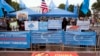 East Turkistan Awakening Movement holds a rally outside the White House against the Chinese Communist Party (CCP) to coincide with the 73rd National Day of the People's Republic of China in Washington, Oct. 1, 2022. 