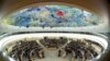 FILE - Overview of the session of the Human Rights Council during the speech of U.N. High Commissioner for Human Rights Michelle Bachelet at the United Nations in Geneva, Feb. 27, 2020. 