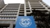 FILE - The International Monetary Fund headquarters building in Washington, April 8, 2019. 