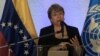 FILE - U.N. High Commissioner for Human Rights, Michelle Bachelet, speaks during a press conference in Caracas, June 21, 2019. 