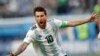 Lionel Messi célèbre son but contre le Nigeria lors du Mondial, Russie, le 26 juin 2018