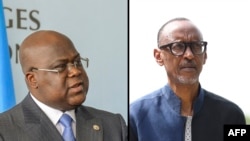 Il s'agit de la première rencontre entre les présidents congolais et rwandais Félix Tshisekedi (à g.) et Paul Kagame.