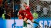 Le Portugais Cristiano Ronaldo jubile après son troisième but sur coup franc lors du match du groupe B entre le Portugal et l'Espagne à la Coupe du monde 2018, au Fisht Stadium à Sotchi, Russie, 15 juin 2018.