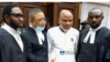 Nnamdi Kanu da lauyoyinsa a zaman kotun da aka yi a ranar Alhams (Channels TV)