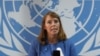FILE: United Nations Special Rapporteur on Human Rights in Cambodia Rhona Smith speaks during a news conference in Phnom Penh, Cambodia, May 9, 2019. (REUTERS/Samrang Pring)