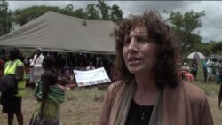 Dr. Laura Stachel, co-founder and executive director of the California-based We Care Solar, delivers solar panels to a hospital in Beatrice, Zimbabwe, Feb. 13, 2020. (Columbus Mavhunga/VOA)