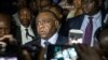 L’opposant congolais Jean-Pierre Bemba devant la presse après s’être porté candidat à la présidentielle du 23 décembre au bureau de la Commission électorale, à Kinshasa, le 2 août 2018.