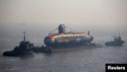 2018年1月31日印度海军一艘潜艇建成后启用（路透社）