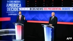 ABŞ Senatoru və Respublikaçıların vitse-prezidentliyə namizədi JD Vans və Minnesota Qubenatoru və Demokratların vitse-presidentliyə namizədi Tim Valz participate CBS News-un ev sahibliyi etdiyi debatda iştirak edir. Nyu York. 1 oktyabr, 2024.