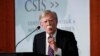 Former National Security Adviser John Bolton gestures while speaking at the Center for Strategic and International Studies in Washington, Sept. 30, 2019.