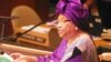 Liberian President Ellen Johnson Sirleaf addresses the 67th session of the U.N. General Assembly.