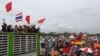 Des manifestants pro-démocratie participent à un rassemblement de masse pour réclamer l'éviction du gouvernement du premier ministre Prayuth Chan-ocha et des réformes dans la monarchie, à Bangkok, Thaïlande, le 19 septembre 2020. REUTERS/Athit Perawongmetha