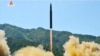 Lancement d'un missile balistique intercontinental Hwasong-14, ICBM, dans le nord-ouest de la Corée du Nord, testé, selon la Corée du Nord, le 4 juin 2017.