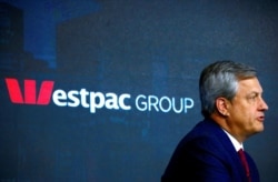 FILE - Australia's Westpac Banking Corp.'s Chief Executive Officer Brian Hartzer speaks during a media conference in Sydney, Nov. 6, 2017.