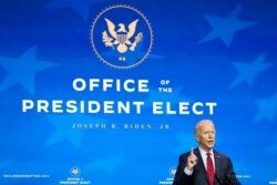 President-elect Joe Biden speaks during an event at The Queen theater in Wilmington, Del., Dec. 8, 2020.