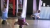 An AntiGravity Yoga class in Los Angeles (VOA/E. Lee).