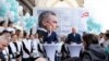 FILE - Austrian Chancellor and Head of the Austrian People's Party (OeVP) Karl Nehammer (L) stands next to OeVP general secretary Christian Stocker during their election rally in Vienna, Sept. 27, 2024.