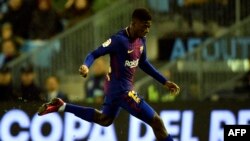 Ousmane Dembélé contrôle le ballon lors d'un match entre le FC Barcelone et le RC Celta de Vigo Espagne, le 4 janvier 2018. (MIGUEL RIOPA / AFP)