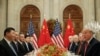 FILE - President Donald Trump, right, with China's President Xi Jinping, left, during their bilateral meeting at the G20 Summit, Saturday, Dec. 1, 2018 in Buenos Aires, Argentina. 