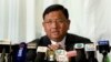 Philippines Secretary to the Cabinet Jose Rene Almendras speaks during a press conference at the Philippine Embassy in Hong Kong, April 23, 2014.