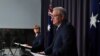 Australian Prime Minister Scott Morrison speaks during a news conference revealing a state-based cyberattack in Canberra, June 19, 2020.