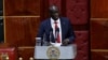 Kenya's Deputy President Rigathi Gachagua address legislators ahead of the lawmakers' vote over his impeachment motion at the Parliament buildings in Nairobi, Oct. 8, 2024.