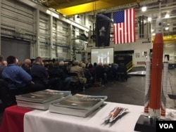 Ingersoll is manufacturing the barrel for the Orion capsule for Lockheed Martin. (K. Farabaugh/VOA)