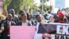 Recent spate of protests in Malawi has also been blamed for a surge in coronvirus cases because few people were following preventive measures. (Lameck Masina/VOA)