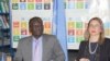 U.N. Special Rapporteur Clement Voule, left, addresses reporters in Harare, Sept. 27, 2019. (C. Mavhunga/VOA)