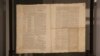 A 1787 copy of the U.S. Constitution that sold for $9 million is displayed at Brunk Auctions in Asheville, N.C., Oct. 17, 2024.