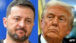 Колаж фотографій президента України Володимира Зеленського й президента США Дональда Трампа, створена 12 лютого 2025 року, (Фото: NICOLAS TUCAT та ANDREW CABALLERO-REYNOLDS / AFP)