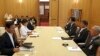 South Korean President Park Geun-hye, second from left, presides over a security meeting to discuss the upcoming South and North Korea talks at the presidential house in Seoul, June 10, 2013. 