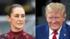 Kombinasi foto: Presiden Meksiko Claudia Sheinbaum dan Presiden terpilih AS, Donald Trump 