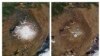 This combination of Sept. 14, 1986, left, and Aug. 1, 2019, photos provided by NASA shows the shrinking of the Okjokull glacier on the Ok volcano in west-central Iceland. 
