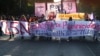 Women march to mark the International Day for the Elimination of Violence Against Women, in Mexico City, Nov. 25, 2017