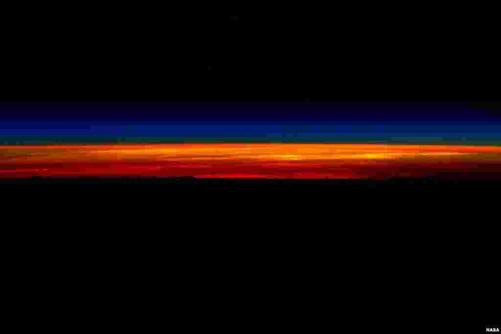 NASA astronaut Scott Kelly shared a series of sunrise photographs with his social media followers, March 1, 2016, as he prepared to depart the International Space Station and return to Earth aboard a Soyuz TMA-18M spacecraft. Posting this first image, Kelly wrote, &quot;Rise and shine! My last #sunrise from space then I gotta go! 1 of 5. #GoodMorning from @space_station! #YearInSpace&quot;