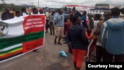 FILE: Ababalisi abakhonona ngeholo eliphansi bahamba ngenyawo besuka eMutare besiya eHarare becela uhulumende ukuba abengezelele iholo.