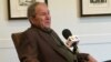 Former president George W. Bush is interviewed by VOA's Kane Farabaugh at the Bush Presidential Museum in Dallas, Texas.