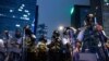 Riot police stand guard after a protest against a controversial extradition law proposal in Hong Kong on June 12, 2019.