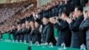 지난 14일 평양에서 열린 만경대배 축구 대회를 김정은 국방위 제1위원장이 참관했다고, 관영 조선중앙통신이 전했다. (자료사진)