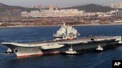 中国“辽宁号”航空母舰。（资料图片）